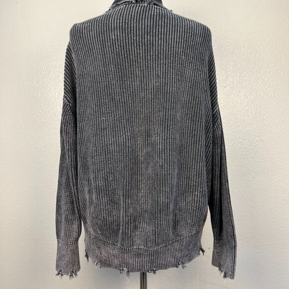 Young Fabulous Broke Womens Cameron Turtleneck Distressed Burnout Sweater Sz S/M - Picture 6 of 9